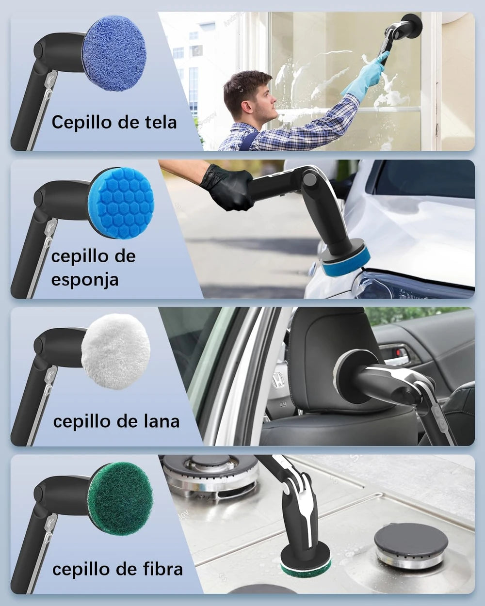 Limpia el Baño sin Agacharte — Cepillo Eléctrico Giratorio para Azulejos y Juntas